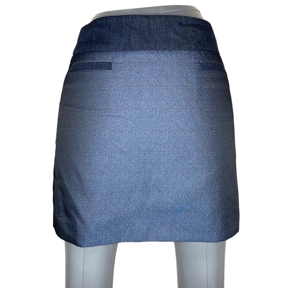 Ann Taylor LOFT Blue Shimmer Mini Skirt Classic Petite 6